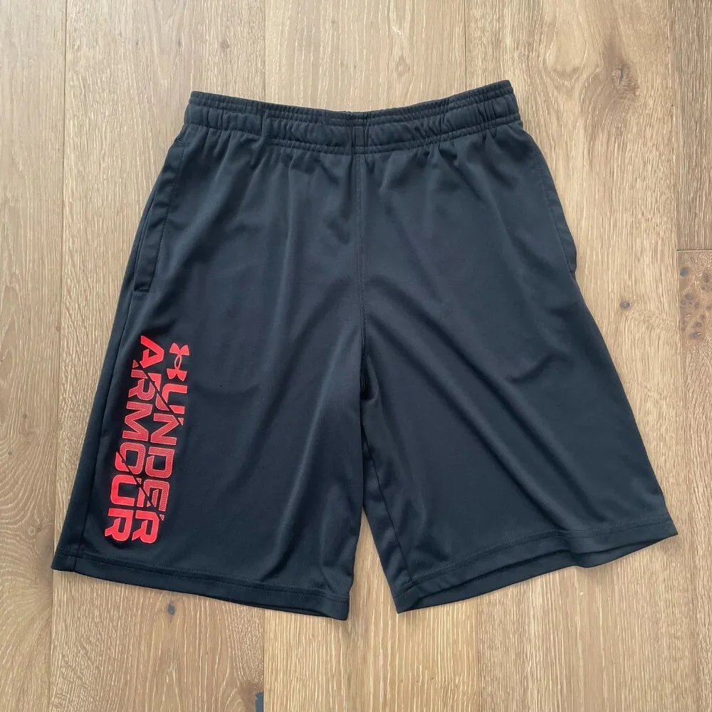 Under Armour Shorts Boys Youth Large Black UA Stunt 3.0 Performance Athletic Gym - Picture 3 of 16